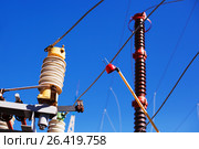 Electric equipment of power transformer substation (2017 год). Редакционное фото, фотограф Владимир Арсентьев / Фотобанк Лори