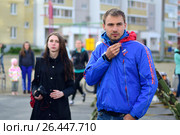 Екатеринбург . ЖК "Калиновский" . Встреча с биатлонистом Антоном Шипулиным . (2016 год). Редакционное фото, фотограф Сергеев Валерий / Фотобанк Лори