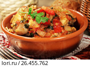 Food of ethnic cuisine of Georgia - Чахохбили. Стоковое фото, фотограф ElenArt / Фотобанк Лори