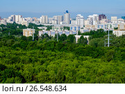 Москва, вид сверху на городскую застройку в районах Котловка и Черёмушки (2017 год). Стоковое фото, фотограф glokaya_kuzdra / Фотобанк Лори