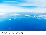 Fiumicino bay from the aircraft (2016 год). Стоковое фото, фотограф Юрий Губин / Фотобанк Лори