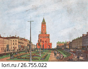 Москва. Сухарева башня. Западный фасад. 1929. Стоковое фото, фотограф Retro / Фотобанк Лори