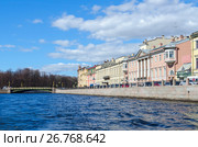 Набережная реки Фонтанки, Пантелеймоновский мост, Санкт-Петербург, Россия (2017 год). Редакционное фото, фотограф Ольга Коцюба / Фотобанк Лори