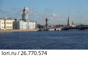 Августовское утро на Неве. Санкт-Петербург, Россия (2017 год). Редакционное видео, видеограф Виктор Карасев / Фотобанк Лори