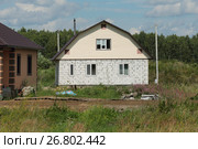 Дом из пенобетонных блоком Поревит (2017 год). Редакционное фото, фотограф Анатолий Матвейчук / Фотобанк Лори