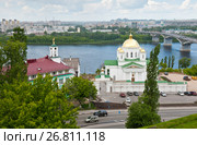 Вид на церковь Алексия, митрополита Московского. Благовещенский монастырь. Лето. Нижний Новгород. Россия (2017 год). Редакционное фото, фотограф E. O. / Фотобанк Лори