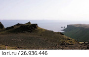 Panorama mountain landscape, Iceland. Стоковое видео, видеограф Юлия Колтырина / Фотобанк Лори