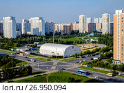 Москва, Марьино, вид сверху на Дюссельдорфский парк (2017 год). Стоковое фото, фотограф glokaya_kuzdra / Фотобанк Лори