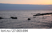 Закат на Черном море. Стоковое видео, видеограф Олег Хархан / Фотобанк Лори