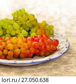 Juicy fresh red and white grapes. Стоковое фото, фотограф ElenArt / Фотобанк Лори