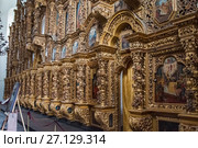 Иконостас Воскресенского войскового собора в станице Старочеркасской Ростовской области (2015 год). Стоковое фото, фотограф Алёшина Оксана / Фотобанк Лори