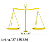 Balance scale over white background. Стоковая иллюстрация, иллюстратор Кирилл Черезов / Фотобанк Лори