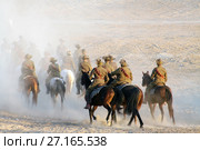 Реконструкция атаки на Беер Шеву силами Australian and New Zealand Army Corps (ANZAC) во время Первой мировой войны (2017 год). Редакционное фото, фотограф Irina Opachevsky / Фотобанк Лори
