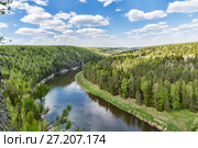 Ural Summer landscape. The Chusovaya river in summer Sunny day. Russia. Ural. Стоковое фото, фотограф Евгений Ткачёв / Фотобанк Лори