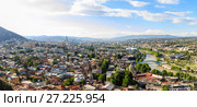 Panoramic view of Tbilisi city from the Saint mount (Mtatsminda), old town and modern architecture. Tbilisi the capital of Georgia. Стоковое фото, фотограф Mikhail Starodubov / Фотобанк Лори