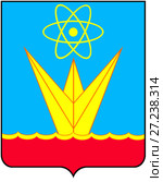 Герб города Зеленогорска. Красноярский край. Стоковая иллюстрация, иллюстратор Владимир Макеев / Фотобанк Лори