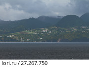 Дождевой фронт над островом в Карибском море. Мартиника (2017 год). Стоковое фото, фотограф Вадим Хомяков / Фотобанк Лори