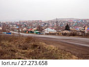 Въезд в город Ужур с южной стороны. Вид на частный сектор. (2017 год). Стоковое фото, фотограф Светлана Попова / Фотобанк Лори