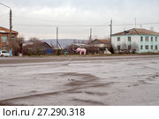 Ужур. Перекрёсток улиц Кирова и Гоголя. Сквер "Розовый слон". (2017 год). Редакционное фото, фотограф Светлана Попова / Фотобанк Лори