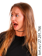Screaming teenager girl. Стоковое фото, фотограф Art Konovalov / Фотобанк Лори