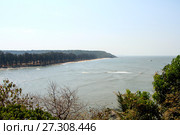 View Querim beach from the hill on the opposite bank. Стоковое фото, фотограф Курганов Александр / Фотобанк Лори