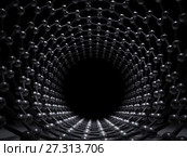 3d carbon nanotubes structure, inner view. Стоковая иллюстрация, иллюстратор EugeneSergeev / Фотобанк Лори