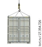 Service delivery - cargo container hoisted by hook. Стоковая иллюстрация, иллюстратор Кирилл Черезов / Фотобанк Лори