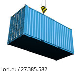 Service delivery - cargo container hoisted by hook. Стоковая иллюстрация, иллюстратор Кирилл Черезов / Фотобанк Лори