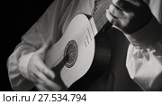 Man playing spanish renaissance instrument vihuela de mano. Стоковое фото, фотограф Дмитрий Черевко / Фотобанк Лори