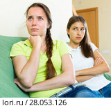 Two girls offended on each other. Стоковое фото, фотограф Яков Филимонов / Фотобанк Лори