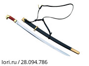 Cossack shashka with scabbard, isolated on white backround. Стоковое фото, фотограф Евгений Харитонов / Фотобанк Лори