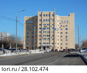 Девятиэтажный гаражный комплекс. Проезд Серебрякова, 2, строение 1. Район Свиблово. Город Москва (2018 год). Стоковое фото, фотограф lana1501 / Фотобанк Лори