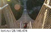 Unique SKYPARK AJ Hackett Sochi, Ahshtyrskaya gorge in the Mzymta river valley (2017 год). Стоковое видео, видеограф Ирина Мойсеева / Фотобанк Лори
