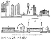 Промышленная установка для охлаждения газа, очистки от смолы и промывания. Стоковая иллюстрация, иллюстратор Макаров Алексей / Фотобанк Лори