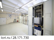 Telecom equipment with many cables and switches in big communication center. Стоковое фото, фотограф Losevsky Pavel / Фотобанк Лори