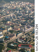 Top view the city of Nizhnevartovsk in spring. Стоковое фото, фотограф Владимир Мельников / Фотобанк Лори