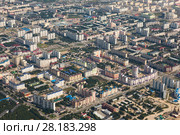 Top view the city of Nizhnevartovsk in spring. Стоковое фото, фотограф Владимир Мельников / Фотобанк Лори