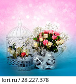 Blossom of beautiful flowers roses. Стоковое фото, фотограф ElenArt / Фотобанк Лори