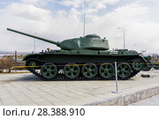 Verkhnyaya Pyshma, Russia - May 01, 2018: Soviet medium tank T-44M (model 1944), in the museum of military equipment. Редакционное фото, фотограф Евгений Харитонов / Фотобанк Лори