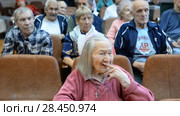 Ufa, Russia - APR 18: Older people in a nursing home. Close-up on April 14, 2018 in Ufa, Russia. Редакционное видео, видеограф Mikhail Erguine / Фотобанк Лори