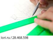 Technical drawing exercise. Стоковое фото, фотограф Tamara Kulikova / Фотобанк Лори