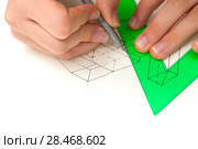 Technical drawing exercise. Стоковое фото, фотограф Tamara Kulikova / Фотобанк Лори