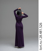 Full Length Portrait of a Sexy Brunette Woman in Fashion Dress back view. Стоковое фото, фотограф Kirill Kedrinskiy / Ingram Publishing / Фотобанк Лори