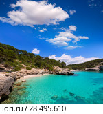 Cala Mitjana y Mitjaneta in Menorca Ciutadella at Balearic Islands. Стоковое фото, фотограф Tono Balaguer / Ingram Publishing / Фотобанк Лори