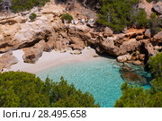 Cala Mitjaneta in Menorca Ciutadella at Balearic islands. Стоковое фото, фотограф Tono Balaguer / Ingram Publishing / Фотобанк Лори