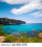 Cala Macarella Ciudadela Menorca turquoise Mediterranean sea in Balearic islands. Стоковое фото, фотограф Tono Balaguer / Ingram Publishing / Фотобанк Лори