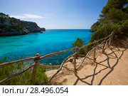 Cala Macarella Ciudadela Menorca turquoise Mediterranean sea in Balearic islands. Стоковое фото, фотограф Tono Balaguer / Ingram Publishing / Фотобанк Лори