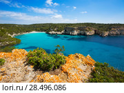 Cala Macarella Ciudadela Menorca turquoise Mediterranean sea in Balearic islands. Стоковое фото, фотограф Tono Balaguer / Ingram Publishing / Фотобанк Лори