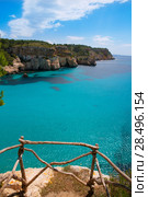 Cala Macarella Ciudadela Menorca turquoise Mediterranean sea in Balearic islands. Стоковое фото, фотограф Tono Balaguer / Ingram Publishing / Фотобанк Лори