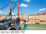 Saint Georges bridge across the Saone river, Lyon (2017 год). Стоковое фото, фотограф Сергей Новиков / Фотобанк Лори